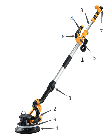 Hluav taws xob-Drywall-Sander-nrog-Nqus-Automatic-Plua plav-Tshem tawm-5-Variable-Speed-Handle-8