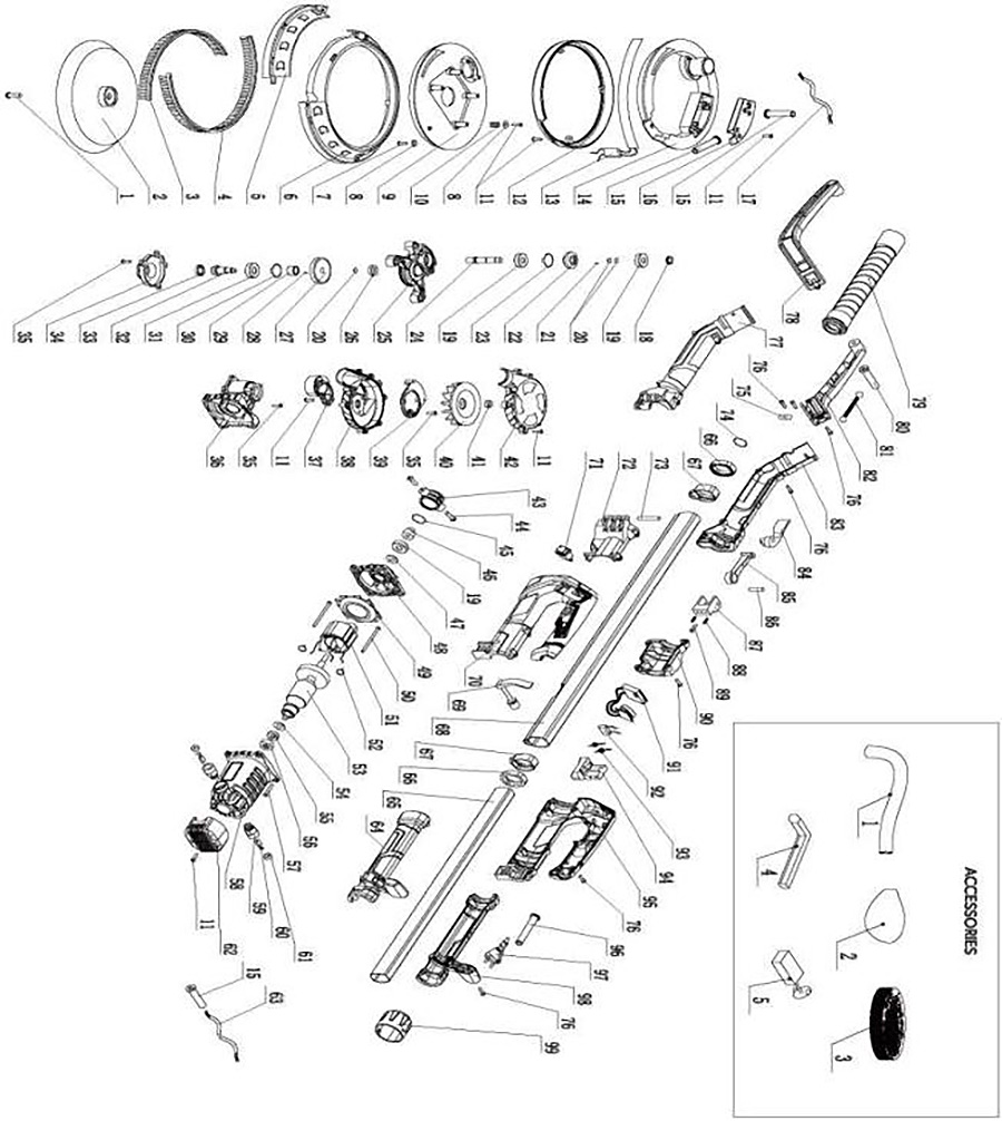 Dealain-Drywall-Sander-le-falamh-fèin-ghluasadach-toirt air falbh duslach-5-caochlaideach-astar-làimhseachadh-9